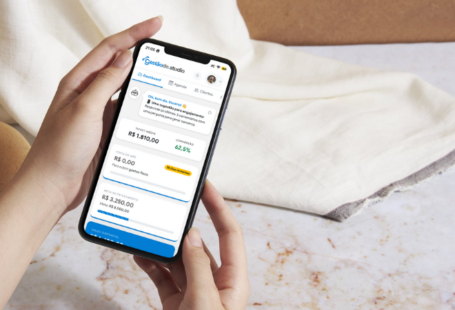 App Gestaode.Studio no Celular